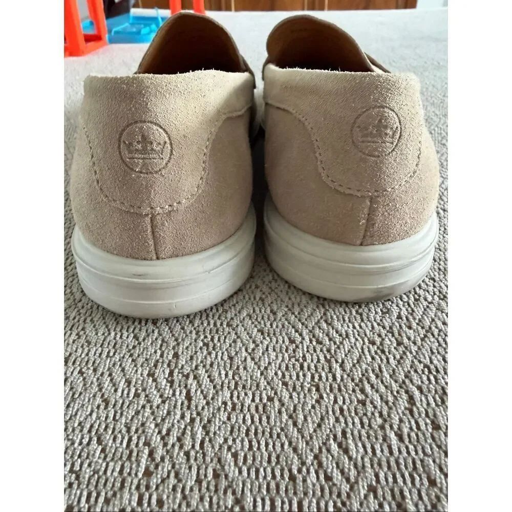 Peter Millar Crown Suede Penny Loafers Men’s 8M Tan Beige Made in Brazil